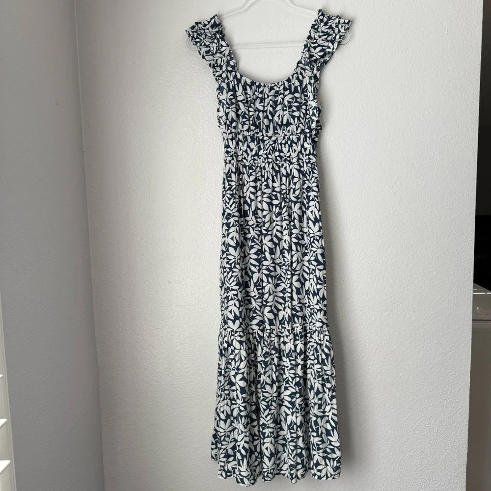Abercrombie & Fitch Maxi Floral Dress Navy Vacation Resortwear Cruise Wedding S‎